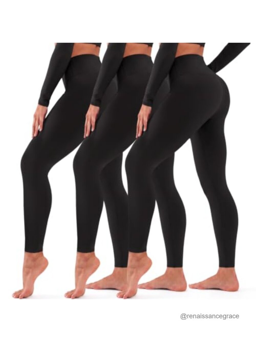 3 Pack High Waisted Tummy Control Leggings Yoga Pants Workout Running